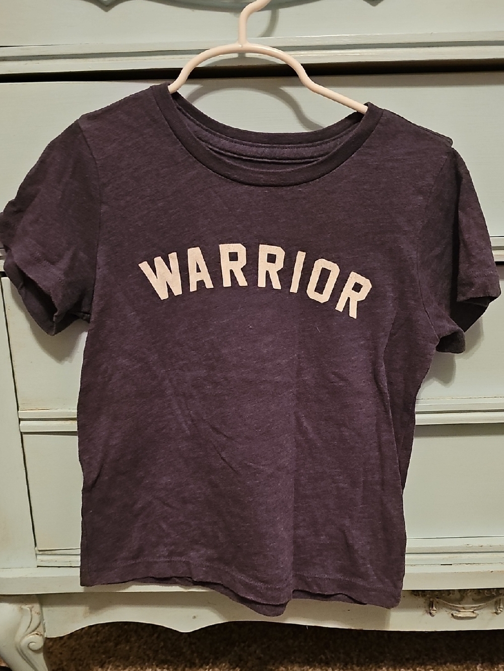 Warrior Graphic Tee - Purple with White Letters